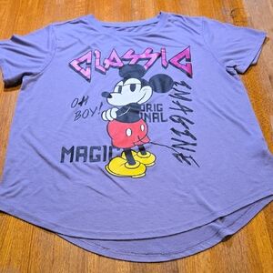 Disney Women 2XL Lavender Mickey Mouse Classic Oh Boy Original Imagine Magic Tee